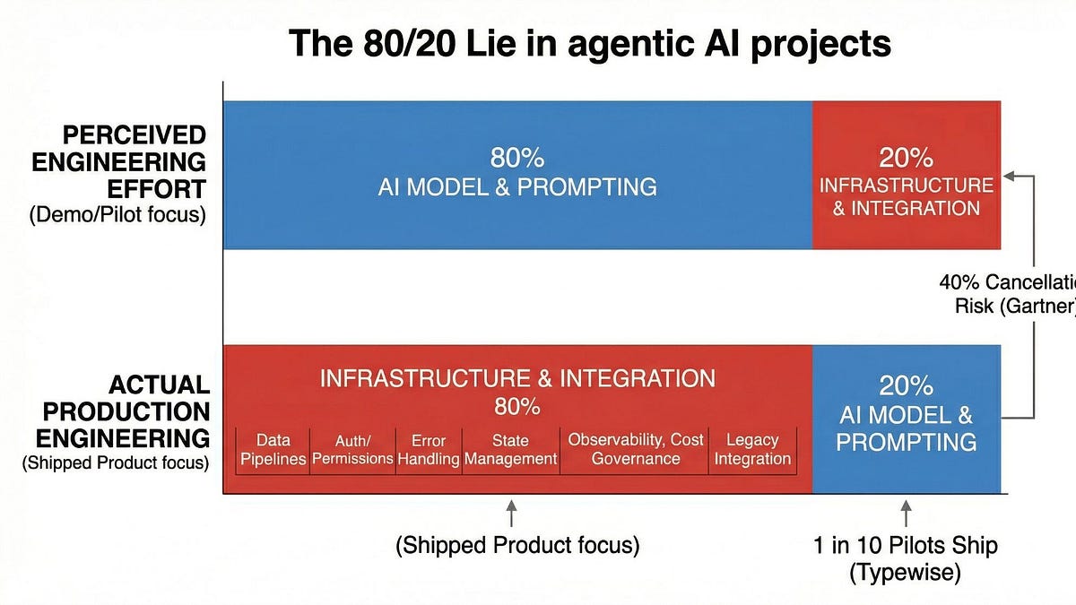 The 80/20 Lie: Why 80% of Agentic AI Work Isn't AI